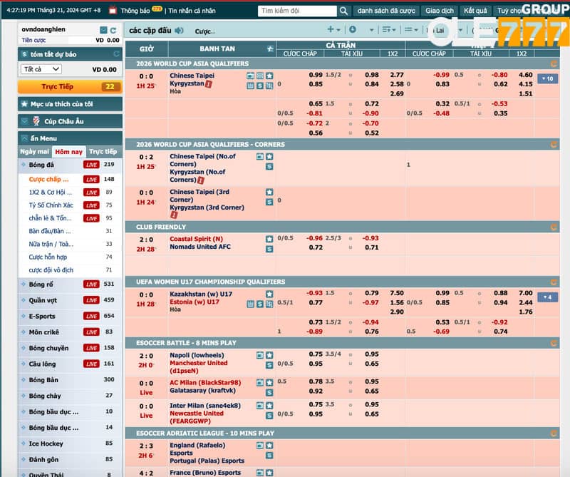 Cá cược trên Ole777 với hàng loạt môn thể thao hấp dẫn