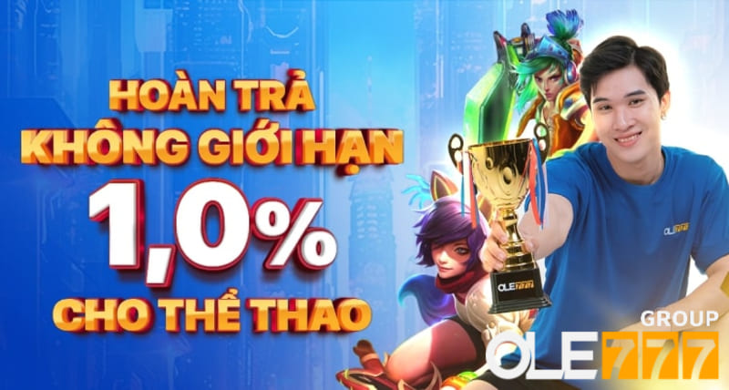 Hoàn trả 1.0% mỗi ngày cho dòng game cá cược thể thao