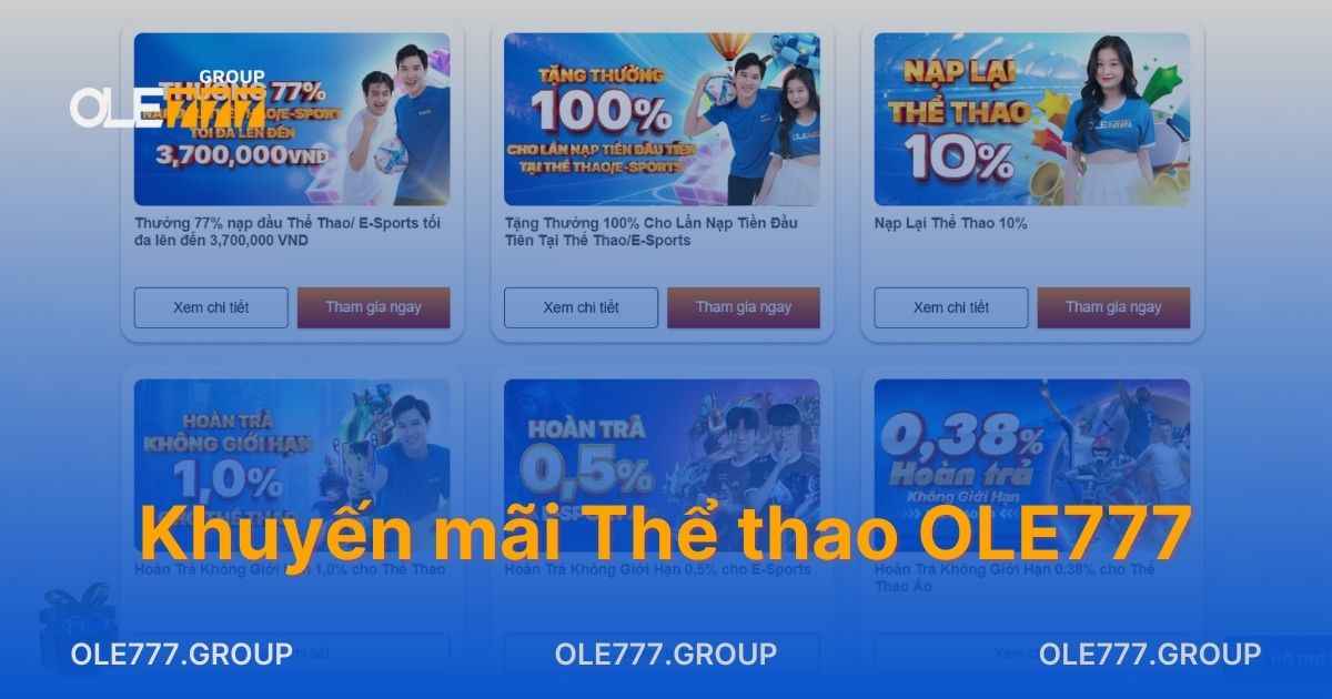 Tổng hợp các khuyến mãi thể thao tại OLE777